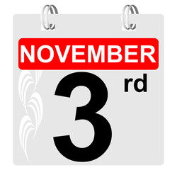 3rd november calendar with ornament