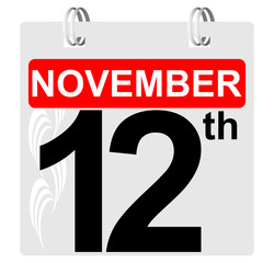 12th november calendar with ornament