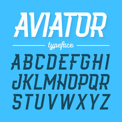 Aviator typeface, modern style uppercase font