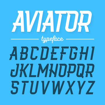 Aviator typeface, modern style uppercase font