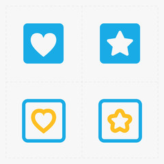 Star and Heart icons