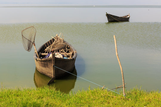 Boats on  Lake Manyas ,Turkey