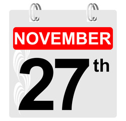 27th november calendar with ornament