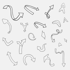 Collection of line draw arrows