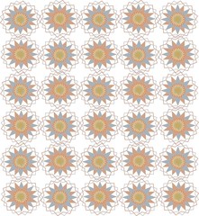 Seamless symmetric on a white background. Circles, triangles, rhombuses, cold pastel colors, pink, blue, orange, Burgundy, beige. The element of design, texture, ornament, vector