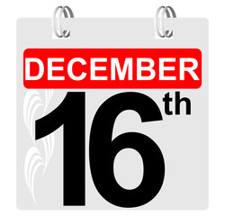16th december calendar with ornament