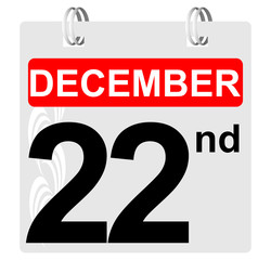 22nd december calendar with ornament