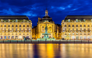 View of Place de la Bourse in Bordeaux - France