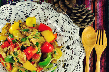 Cook peppers on the background