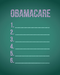 obama care list board illustration design