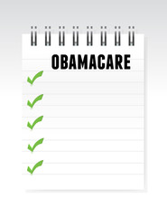 obamacare list note paper illustration