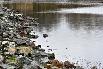 Rocky lake shore