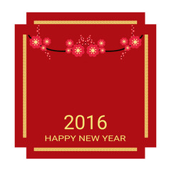 Fototapeta na wymiar Chinese New Year 2016 for greeting card