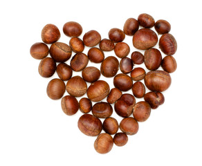 Isolated chestnut heart