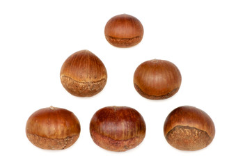 Chestnuts over white