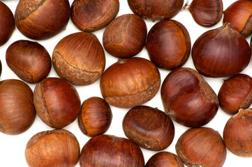 Chestnuts over white