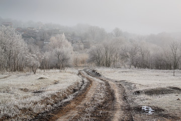 Obraz na płótnie Canvas Foggy winter morning