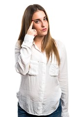 Fototapeta premium Blonde woman thinking