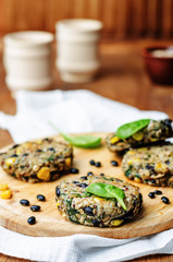 quinoa black bean spinach corn burgers