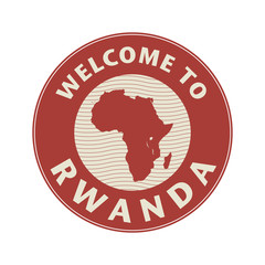 Emblem or stamp with text Welcome to Rwanda