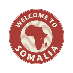 Emblem or stamp with text Welcome to Somalia