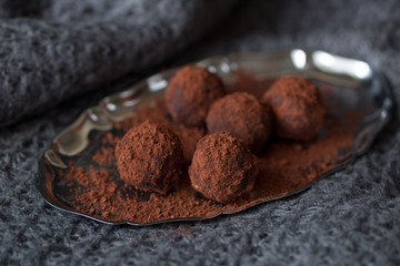 truffle on plate. selective focus