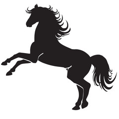 Fototapeta na wymiar black horse silhouette