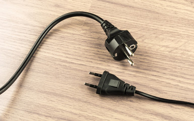 Two types of electrical plug