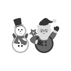 Santa Claus and snowman icon