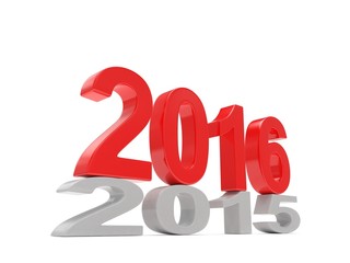 2015-2016 change new year 2016 isolated
