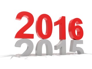 2015-2016 change new year 2016 isolated