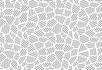 Seamless pattern with striped polygons, abstract geometric repeating background with lines - vector illustration
