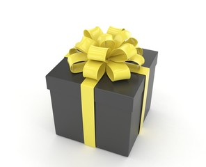gift box with bows isolated on white