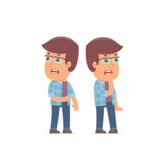 Cowardly Character Freelancer heard something and very scared