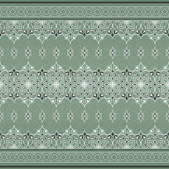 Filigree seamless lace green border.