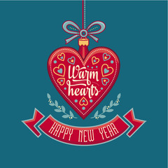 Greeting card. Happy New Year message. Happy holidays wish. Best for invitations.