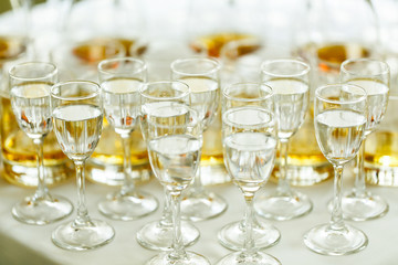 Elegant and luxury alcohol table wine champagne cognac at weddin
