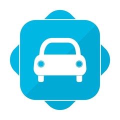 Blue square icon car