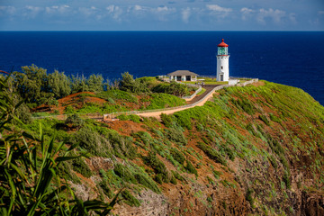 Fototapeta na wymiar Kilauea Lighthouse on Kauai's northernmost tip