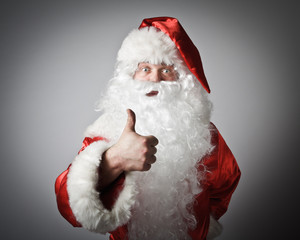 Santa Claus and sign of approval.
