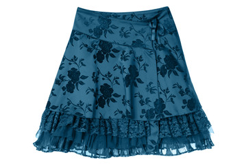 satin blue skirt