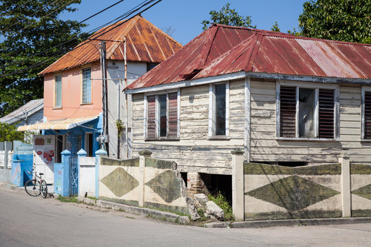 Jamaican houses; metal roofs, pastel colors, wood, cosy cottages of the Carribean