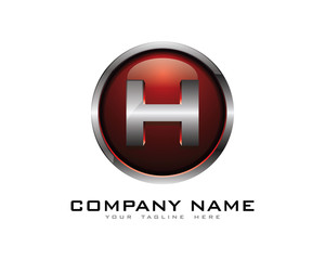 3D Letter H Color Chrome Logo