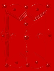 Impresión en rojo de figura geométrica