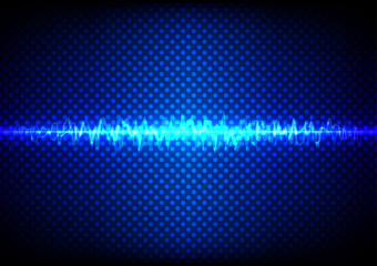 abstract blue light concept with wave and dot pattern background