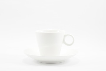 White coffee cup isolated on white background