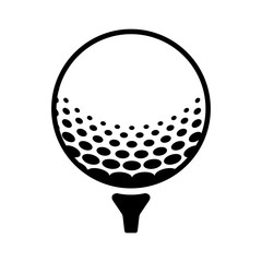 Golf ball on a tee line art icon for sports apps and websites 
