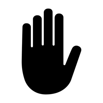Stop sign hand / palm flat icon for apps and websites 