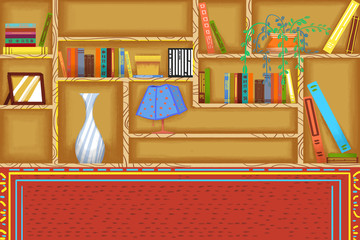Illustration For Children: The Study. Realistic Fantastic Cartoon Style Artwork / Story / Scene / Wallpaper / Background / Card Design
