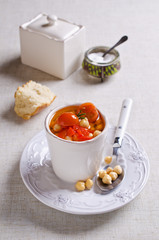 Clear soup with vegetables